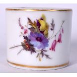 AN 18TH/19TH C CHAMBERLAINS WORCESTER PICCADILLY LONDON PORCELAIN INKWELL, painted with flowers. 4.