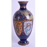 A GOOD EARLY 20TH CENTURY JAPANESE MEIJI PERIOD CLOISONNE ENAMEL VASE decorated with stylised drago