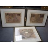 AN ANTIQUE MAP OF THE ISLE OF WIGHT, together with two other maps. 21 cm x 26.5 cm. (3)