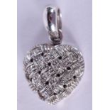 AN 18CT WHITE GOLD HEART PENDANT. 4.6 grams. 1.25 cm wide.