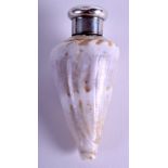 A RARE ANTIQUE SILVER AND SHELL SCENT BOTTLE by Samson Morden & Co. 7.5 cm long.