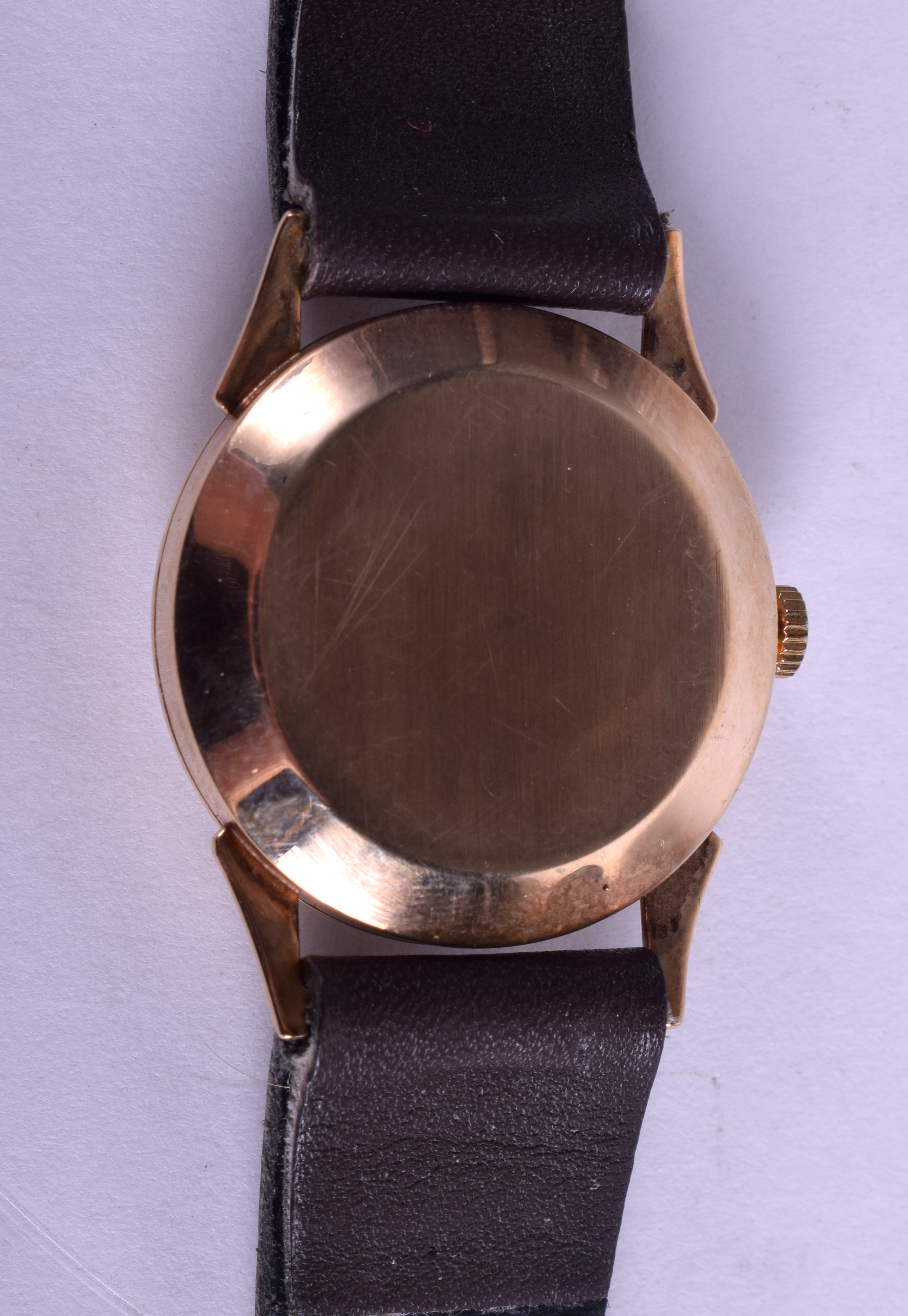 A VINTAGE 9CT GOLD ARISTEX ANTIMAGNETIC WRISTWATCH. 2.5 cm diameter. - Image 2 of 3