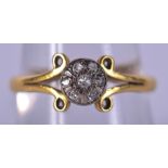 AN 18CT GOLD AND DIAMOND RING. 3.4 grams. Size P.