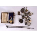 A VINTAGE BROOCH, together with assorted earrings and other jewellery. (qty)