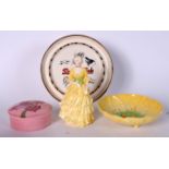 A SNAP-ON TOOLS PORCELAIN DISH, together with two pieces of carltonware and a figurine. (4)