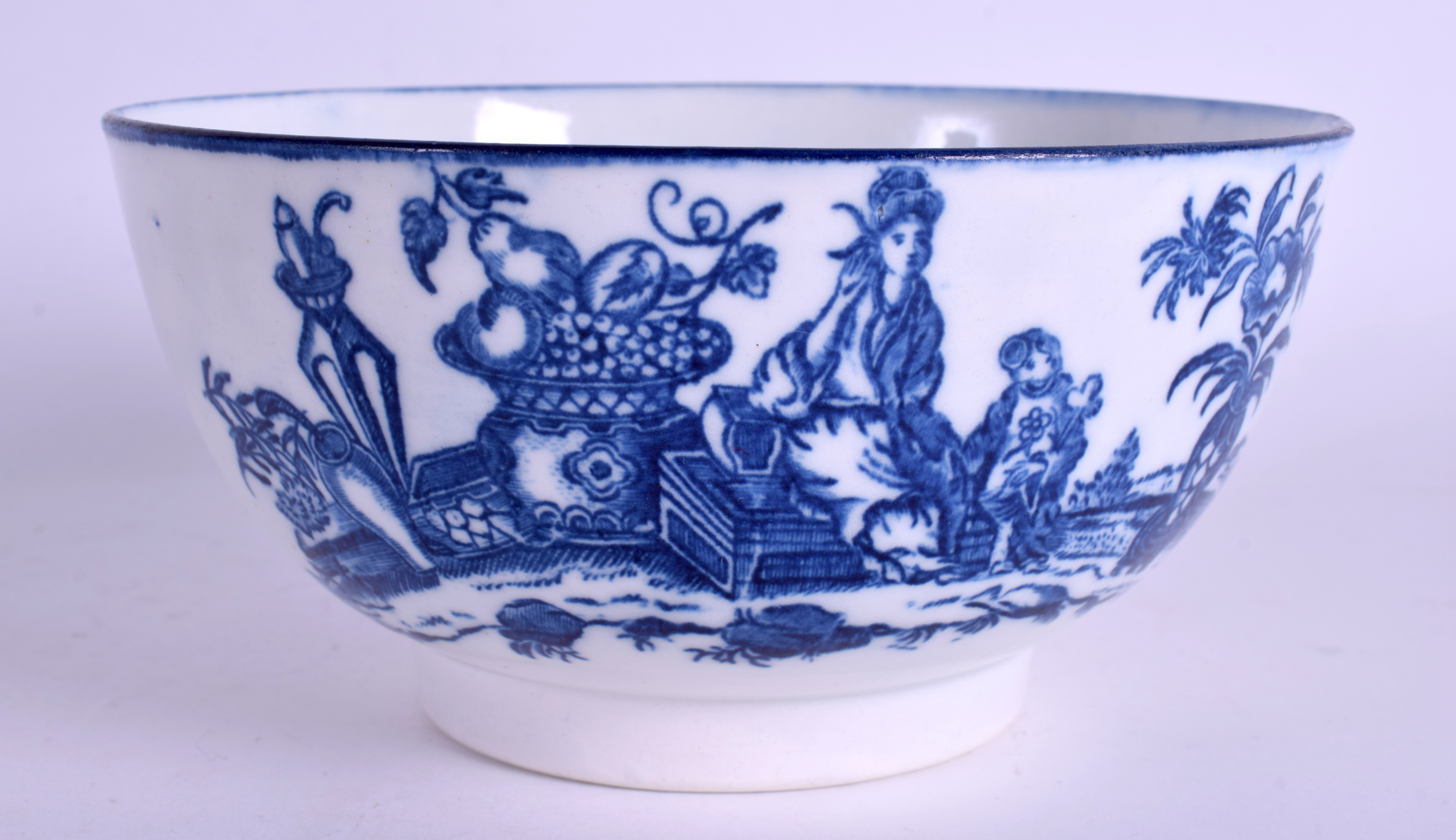 A RARE 18TH CENTURY WORCESTER BOWL printed with La Terre. 15.5 cm diameter. - Image 2 of 4