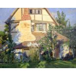 CHARLES D WARD (1872-1935 British) FRAMED OIL ON CANVAS, signed, “Cottage In The Country”, painting