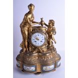 A FINE LARGE NAPOLEON III ORMOLU SEVRES PORCELAIN MANTEL CLOCK by Julien Leroy (1686-1759), modelle