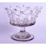 A LATE REGENCY CAGE WORK GLASS CASKET. 13 cm high.