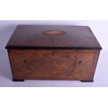 A LARGE ANTIQUE SWISS SIX AIRS BURR WALNUT TABLE MUSICAL BOX with harp bellow like sub mechanism, b