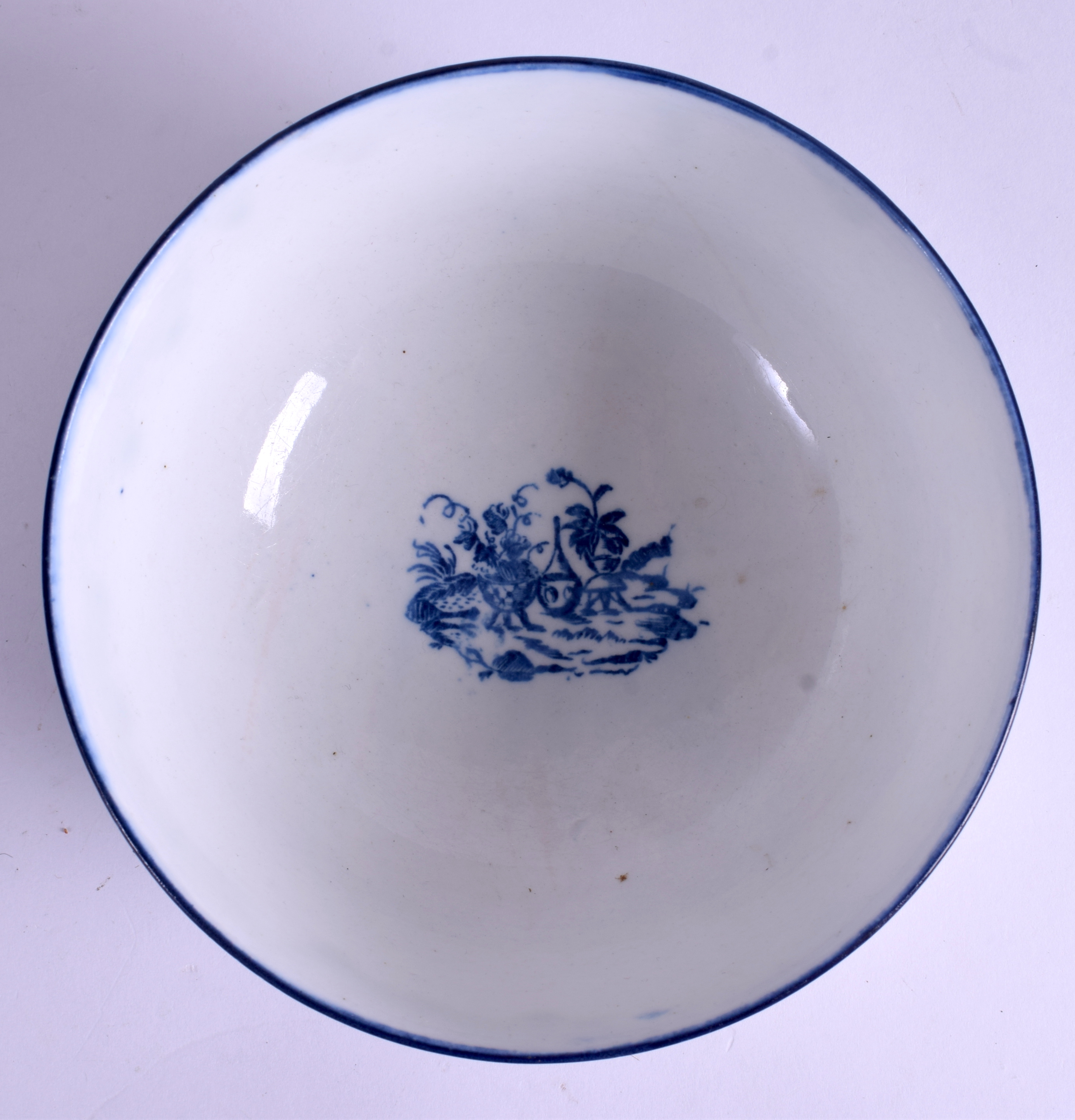 A RARE 18TH CENTURY WORCESTER BOWL printed with La Terre. 15.5 cm diameter. - Image 3 of 4