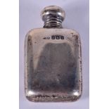 A RARE ANTIQUE SILVER HIP FLASK SCENT BOTTLE. 5 cm x 3 cm.