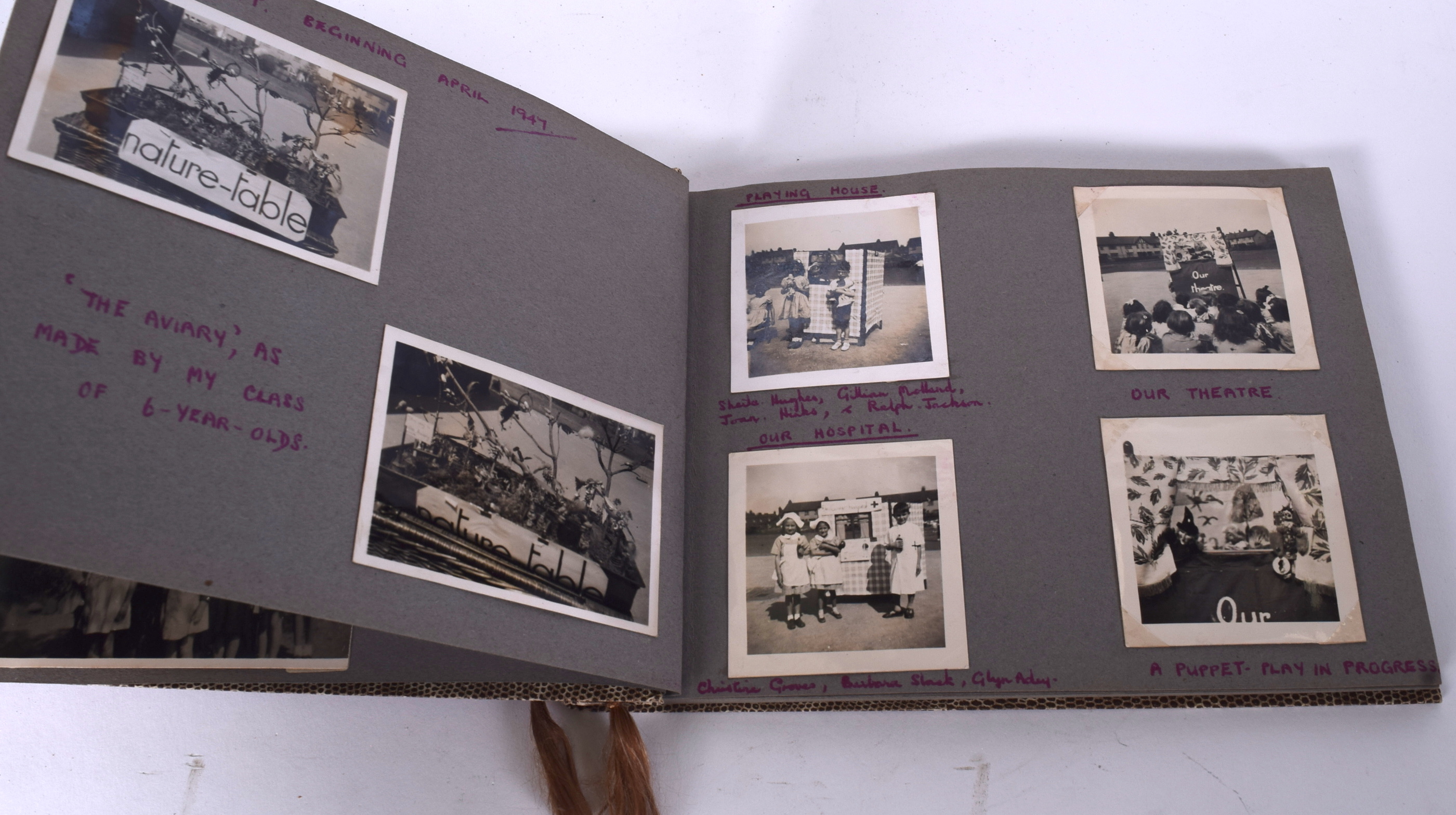 A 1940'S WELSH PHOTOGRAPH ALBUM, mostly containing images of children at play. Album 17.5 cm x 23.5 - Image 5 of 6