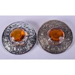 TWO VINTAGE SCOTTISH BROOCHES. 8.5 cm diameter. (2)