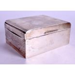 A 1950S SILVER CIGARETTE BOX. Sheffield 1956. 10.6 oz inc wood liner. 11 cm x 9 cm.