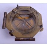 A RARE 18TH/19THCENTURY FRENCH BRONZE COMPASS with moving horse shoe mounts and demi lune side bar.