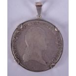 AN EARLY 19TH CENTURY AUSTRIAN 1819 DOUBLE SILVER PENDANT. 4 cm wide.
