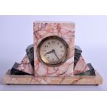 A SMALL GERMAN ART DECO MARBLE MANTEL CLOCK. 20 cm x 13 cm.