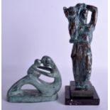 A RUSSIAN SOVIET BRONZE SCULPTURE OF A MOTHER AND CHILD by Vladimir Efimovich Tsigal (1917-2013) to
