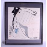A MID 20TH CENTURY CHINESE FRAMED WATERCOLOUR C1940 entitled Kong Hou Jin, by Fan Ying. Image 66 cm