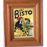 A FRAMED BISTO ADVERTISING PRINT, “Ah Bisto, For All Meat Dishes”. Image 13.5 cm x 9.5 cm.