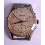 A 1950S CHROME AND GOLD HELVETIA WATCH. 3.5 cm wide.
