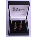 A PAIR OF 9CT GOLD RENNIE MACKINTOSH COLLECTION EARRINGS. 3.4 grams.