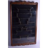 AN EARLY 20TH CENTURY CHINESE HARDWOOD SNUFF BOTTLE DISPLAY CASE. 86 cm x 48 cm.