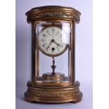 A GOOD ANTIQUE FRENCH PENDULA 400 JOURSOVAL GLASS REGULATOR MANTEL CLOCK decorated with classical s