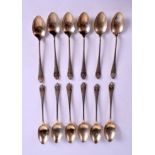 TWELVE ENGLISH SILVER TEA SPOONS. 5.3 oz. (12)