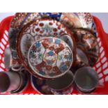 A QUANTITY OF JAPANESE CERAMICS, mostly imari together with some kutani. (qty)