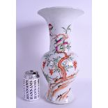 AN EARLY 20TH CENTURY CHINESE FAMILLE ROSE PORCELAIN YEN YEN VASE Guangxu, painted with flowering p