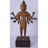 A 17TH/18TH CENTURY THAI ASIAN GILT BRONZE ALLOY PAINTED FIGURE OF BUDDHA modelled with eight arms.