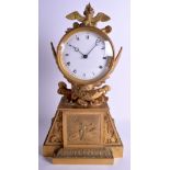 A RARE LARGE EARLY 19TH CENTURY FRENCH EMPIRE ORMOLU MANTEL CLOCK by Pierre-Philippe Thomre Paris (