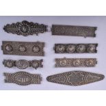 A GROUP OF ANTIQUE OTTOMAN SILVER BUCKLES. (8)