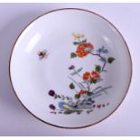 A RARE EARLY 18TH CENTURY MEISSEN PORCELAIN SAUCER Chinese style, C1732-35, with banded hedge and r