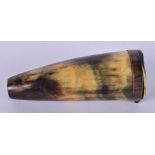 A MID 19TH CENTURY SCOTTISH HORN SNUFF BOX. 12 cm long.