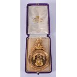 A GOOD VICTORIAN 18CT GOLD MILITARY MAJOR JACKSON PRESENTATION MEDALLION. 53.3 grams. 8.5 cm x 5 cm