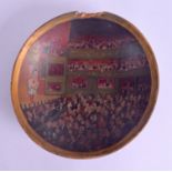 AN UNUSUAL ANTIQUE POLITICAL SOCIAL HISTORY PAINTED LACQUER BOWL. 21 cm diameter.