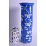 A LARGE 19TH CENTURY CHINESE BLUE AND WHITE PORCELAIN GU TYPE VASE bearing Kangxi marks to base, pa