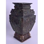 A CHINESE ARCHAIC STYLE BRONZE VASE Republic. 22 cm x 12 cm.