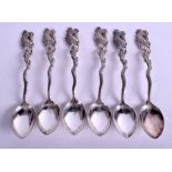 SIX JAPANESE TAISHO PERIOD SILVER SPOONS. 118 grams. (6)