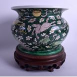 A LARGE 19TH CENTURY CHINESE FAMILLE VERTE OGEE SHAPED BOWL PORCELAIN BOWL for Kangxi marks to base