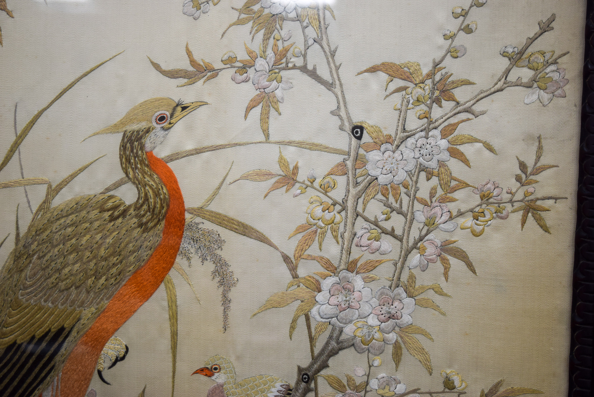 A VERY RARE AND LARGE MID 19TH CENTURY CHINESE HONGMU AND SILK SCREEN comprising of six sections in - Image 33 of 38