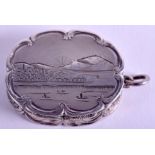 A RARE VICTORIAN SILVER VINAIGRETTE by Edward Smith, depicting a view of Hong Kong. Birmingham 1847