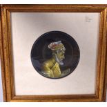 AN EARLY 20TH CENTURY INDIAN PORTRAIT PAINTING ON SILK, contained within a gilded wooden frame. Ima