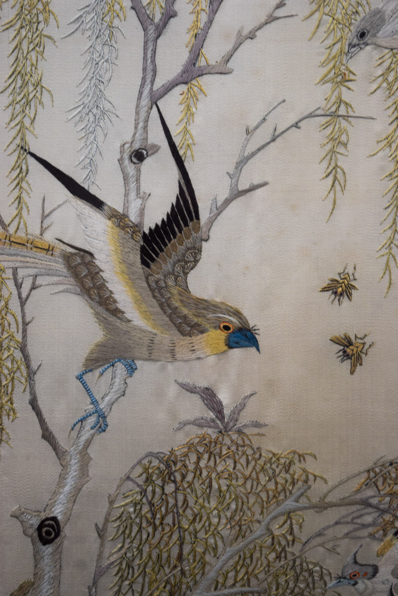 A VERY RARE AND LARGE MID 19TH CENTURY CHINESE HONGMU AND SILK SCREEN comprising of six sections in - Image 35 of 38
