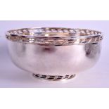 A MODERN SILVER OPEN WORK BOWL. 25.5 oz. 21 cm wide.