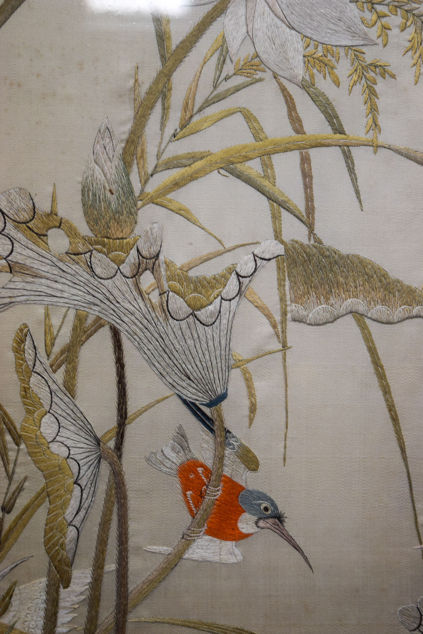 A VERY RARE AND LARGE MID 19TH CENTURY CHINESE HONGMU AND SILK SCREEN comprising of six sections in - Image 31 of 38