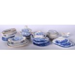 A QUANTITY OF ENGLISH BLUE AND WHITE PORCELAIN, “Ridgways”, together with other assorted pottery. (